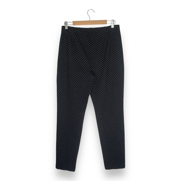 J. Jill Women's Slim Leg Ponte Knit Pants Size MT Black Polka Dot Stretch Pant - Picture 6 of 9